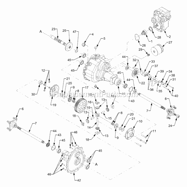 Transmission - Differential Diagram and Parts List for 3204 14A-641-100 Cub Cadet Lawn Tractor